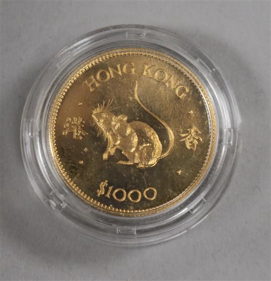 A Royal Mint Hong Kong 22ct gold Lunar Year $1000 coin,